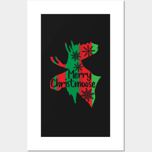 Merry Christmoose Funny Moose Gifts & Christmas Moose Pajama T-Shirts Posters and Art
